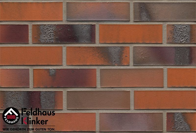 Клинкерная плитка ручной формовки Feldhaus Klinker NF 14 R562 carbona terreno bluastro 240*71*14 мм