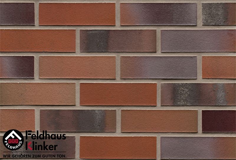 Клинкерная плитка ручной формовки Feldhaus Klinker NF 14 R560 carbona carmesi colori 240*71*14 мм
