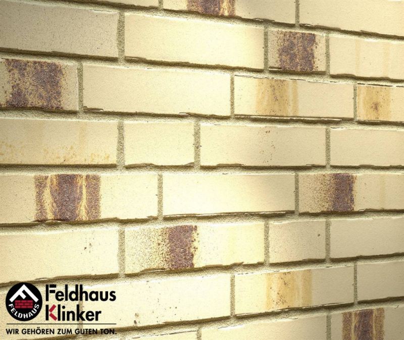 Клинкерная плитка ручной формовки Feldhaus Klinker NF 14 R970 bacco crema maron 240*71*14 мм