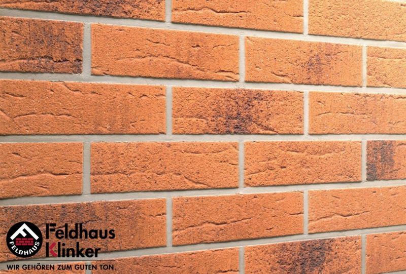 Клинкерная плитка ручной формовки Feldhaus Klinker NF 14 R228 terracotta rustico carbo 240*71*14 мм
