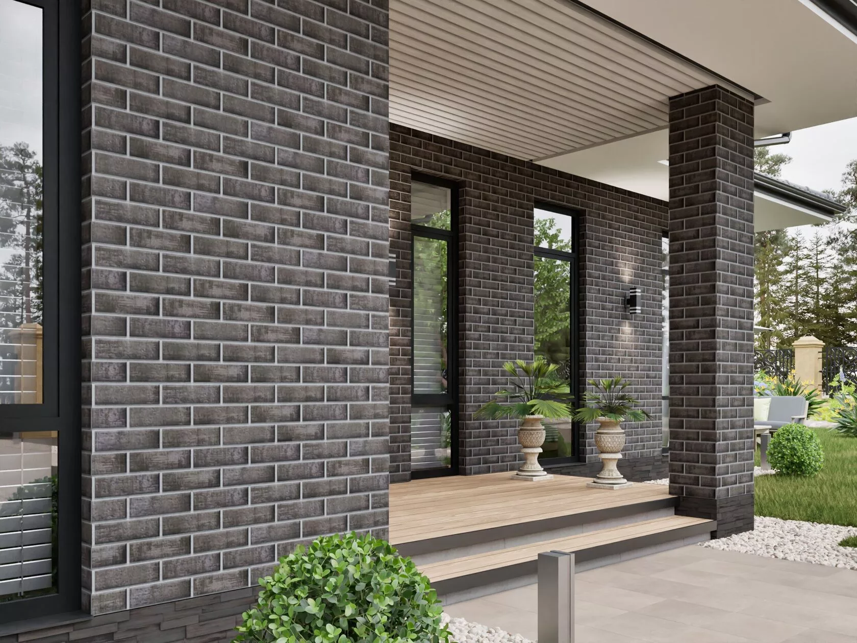 Клинкерная термопанель ППС Beryoza Ceramica Brick Wall Серый 0,53 м² — изображение 4