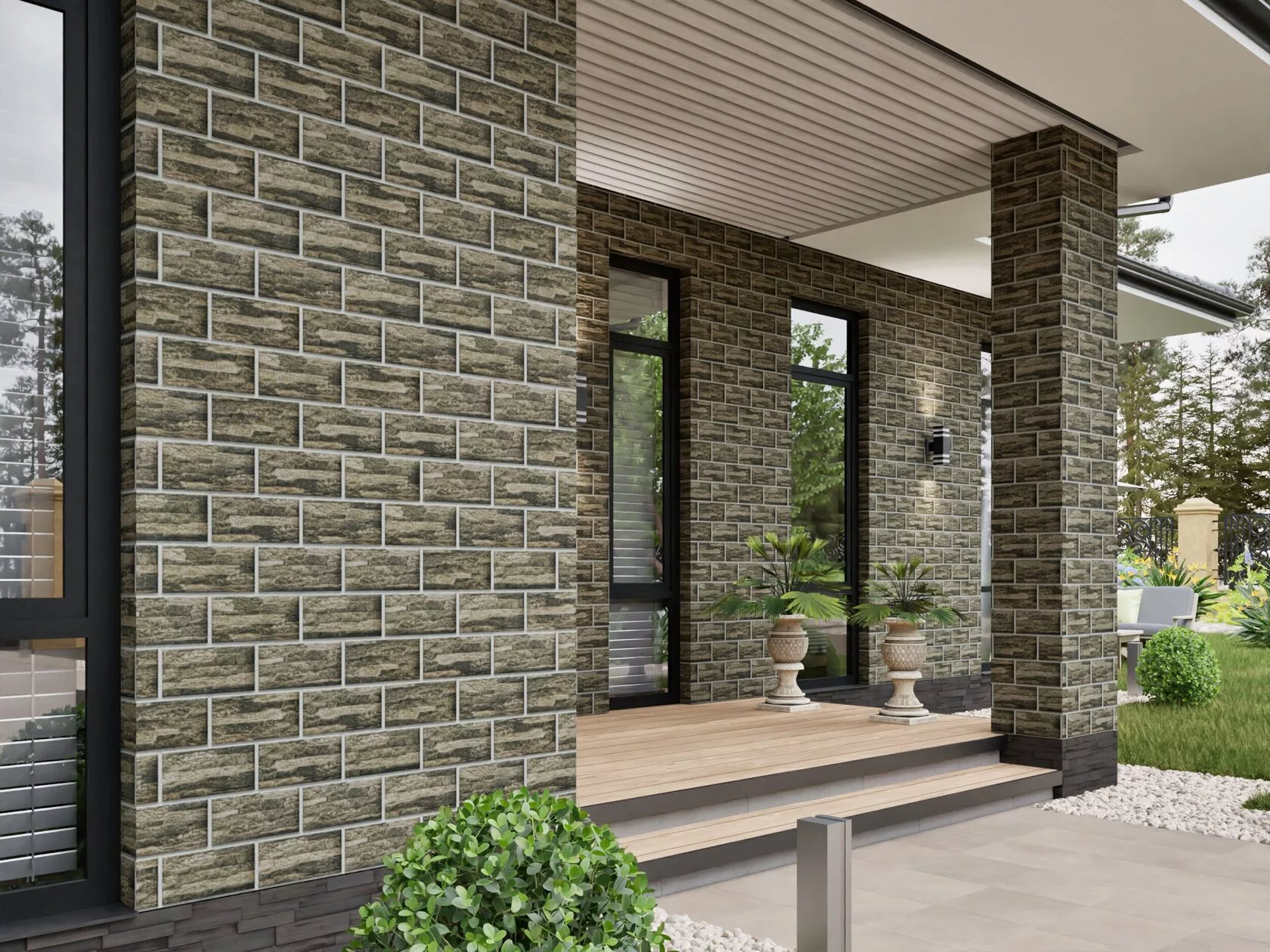 Клинкерная термопанель ППС Beryoza Ceramica Old Town Графит 0,533 м² — изображение 4